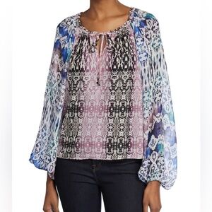Ramy Brook Kayden Pink Snake printed flowy blouse 100% silk XS